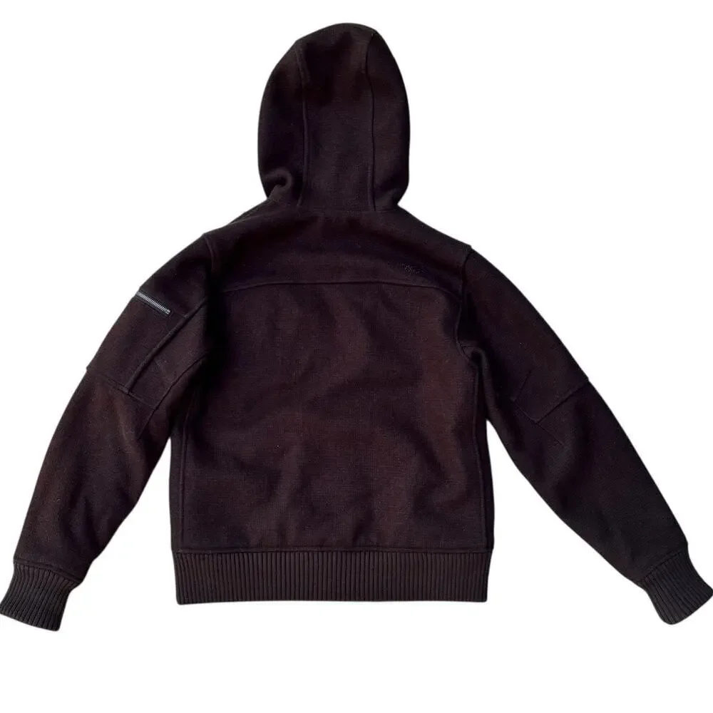 The North Face Buckeye Bomber Jacket Men's Size S Brown Wool Hooded